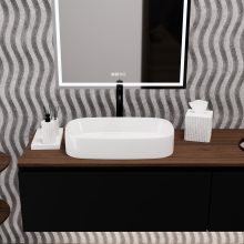HD Siena White 61 cm széles pultra ültethető hófehér porcelán mosdótál