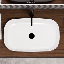 HD Siena White 61 cm széles pultra ültethető hófehér porcelán mosdótál