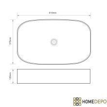 HD Siena White 61 cm széles pultra ültethető hófehér porcelán mosdótál