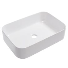HD Meda White 55 cm széles pultra ültethető fényes fehér porcelán mosdótál