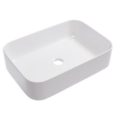   HD Meda White 55 cm széles pultra ültethető fényes fehér porcelán mosdótál