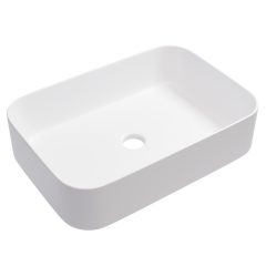   HD Meda Matt White 55 cm széles pultra ültethető matt fehér porcelán mosdótál