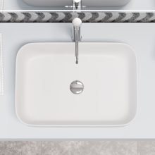 HD Meda Matt White 55 cm széles pultra ültethető matt fehér porcelán mosdótál