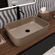 HD Meda Matt Cappucino 55 cm széles pultra ültethető matt cappucino porcelán mosdótál