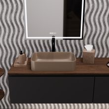 HD Meda Matt Cappucino 55 cm széles pultra ültethető matt cappucino porcelán mosdótál