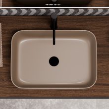 HD Meda Matt Cappucino 55 cm széles pultra ültethető matt cappucino porcelán mosdótál