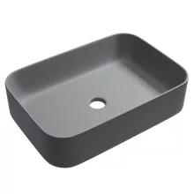 HD Meda Matt Grey 55 cm széles pultra ültethető porcelán mosdótál, matt szürke