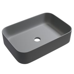   HD Meda Matt Grey 55 cm széles pultra ültethető porcelán mosdótál, matt szürke