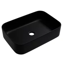 HD Meda Matt Black 55 cm széles pultra ültethető matt fekete porcelán mosdótál