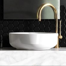 HD Lily White 42 cm széles pultra ültethető hófehér porcelán mosdótál