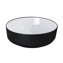 HD Lily Black&White 42 cm széles pultra ültethető fekete-fehér porcelán mosdótál