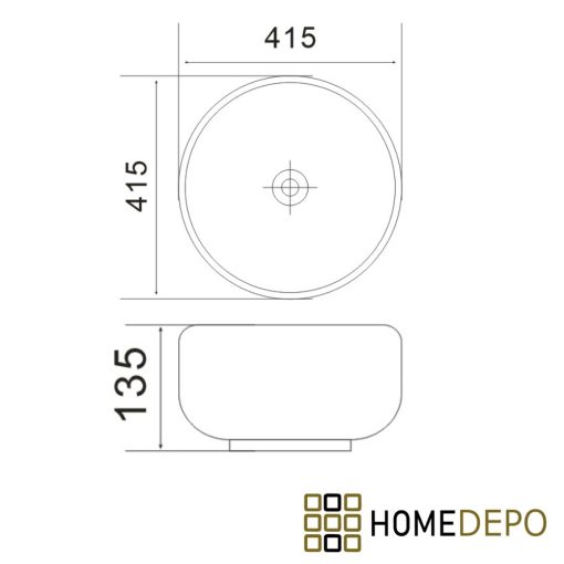 HD Lily Black&White 42 cm széles pultra ültethető fekete-fehér porcelán mosdótál