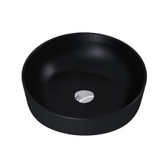   HD Lily Matt Black 42 cm széles pultra ültethető matt fekete porcelán mosdótál