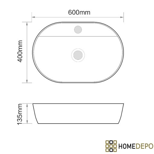 HD Arizona White 60 cm széles pultra ültethető hófehér porcelán mosdótál