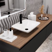 HD Aspira White 50 cm széles pultra ültethető hófehér porcelán mosdótál