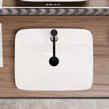 HD Aspira White 50 cm széles pultra ültethető hófehér porcelán mosdótál