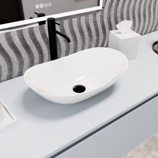 HD Emotion White 52 cm széles pultra ültethető hófehér porcelán mosdótál