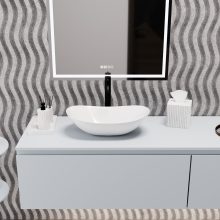 HD Emotion White 52 cm széles pultra ültethető hófehér porcelán mosdótál