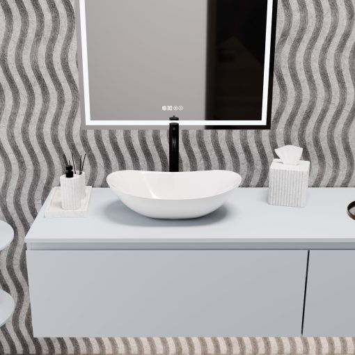 HD Emotion White 52 cm széles pultra ültethető hófehér porcelán mosdótál