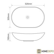 HD Emotion White 52 cm széles pultra ültethető hófehér porcelán mosdótál