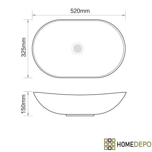HD Emotion White 52 cm széles pultra ültethető hófehér porcelán mosdótál