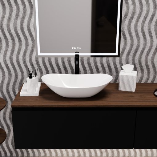 HD Emotion White 62 cm széles pultra ültethető hófehér porcelán mosdótál