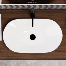 HD Emotion White 62 cm széles pultra ültethető hófehér porcelán mosdótál