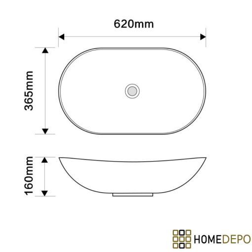 HD Emotion White 62 cm széles pultra ültethető hófehér porcelán mosdótál