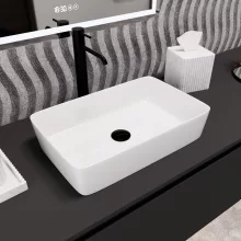 HD Velar White 50 cm széles pultra ültethető hófehér porcelán mosdótál