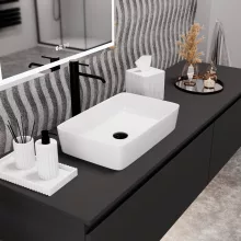 HD Velar White 50 cm széles pultra ültethető hófehér porcelán mosdótál