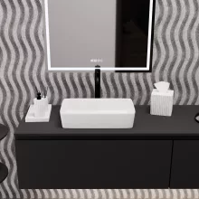 HD Velar White 50 cm széles pultra ültethető hófehér porcelán mosdótál