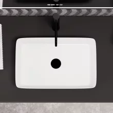 HD Velar White 50 cm széles pultra ültethető hófehér porcelán mosdótál