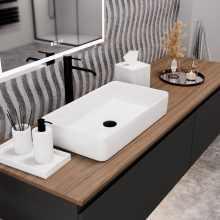 HD Velar White 60 cm széles pultra ültethető hófehér porcelán mosdótál