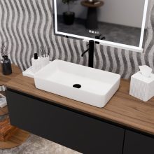 HD Velar White 60 cm széles pultra ültethető hófehér porcelán mosdótál