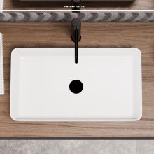 HD Velar White 60 cm széles pultra ültethető hófehér porcelán mosdótál