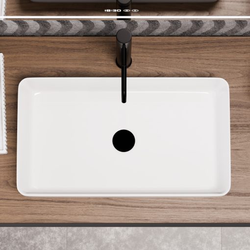 HD Velar White 60 cm széles pultra ültethető hófehér porcelán mosdótál