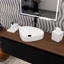 HD Ona White 50 cm széles pultra ültethető hófehér porcelán mosdótál