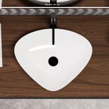 HD Ona White 50 cm széles pultra ültethető hófehér porcelán mosdótál