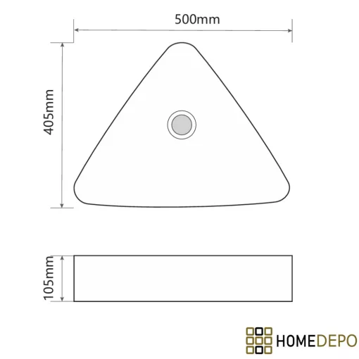 HD Ona White 50 cm széles pultra ültethető hófehér porcelán mosdótál