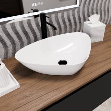 HD Ona White 60 cm széles pultra ültethető hófehér porcelán mosdótál