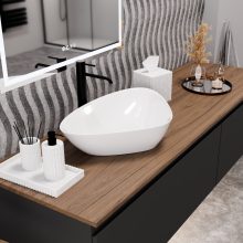 HD Ona White 60 cm széles pultra ültethető hófehér porcelán mosdótál