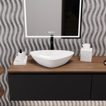 HD Ona White 60 cm széles pultra ültethető hófehér porcelán mosdótál