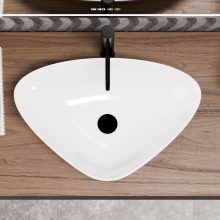 HD Ona White 60 cm széles pultra ültethető hófehér porcelán mosdótál