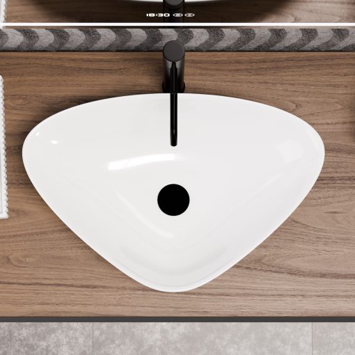 HD Ona White 60 cm széles pultra ültethető hófehér porcelán mosdótál