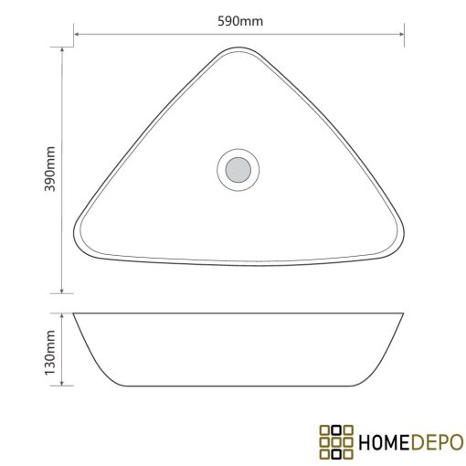 HD Ona White 60 cm széles pultra ültethető hófehér porcelán mosdótál