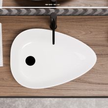 HD Ofelie White 55 cm széles pultra ültethető hófehér porcelán mosdótál