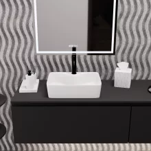 HD Goya White 48 cm széles pultra ültethető hófehér porcelán mosdótál