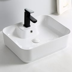   HD Bella 51 cm széles pultra ültethető hófehér porcelán mosdó