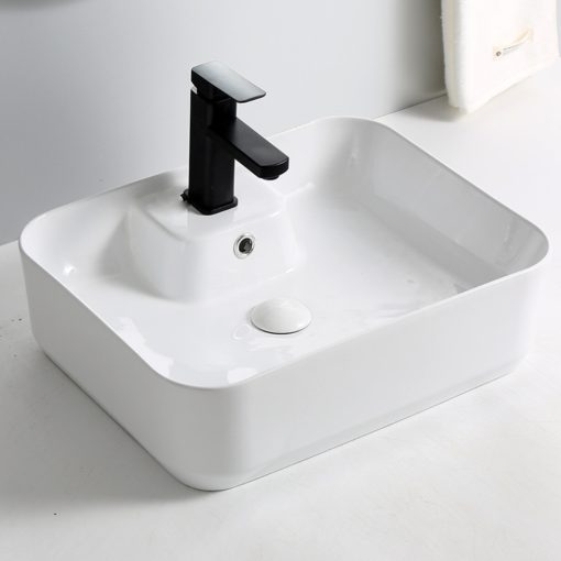 HD Bella 51 cm széles pultra ültethető hófehér porcelán mosdó