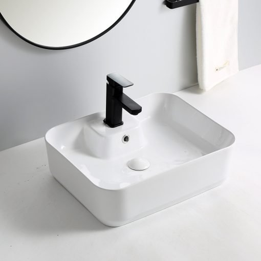 HD Bella 51 cm széles pultra ültethető hófehér porcelán mosdó